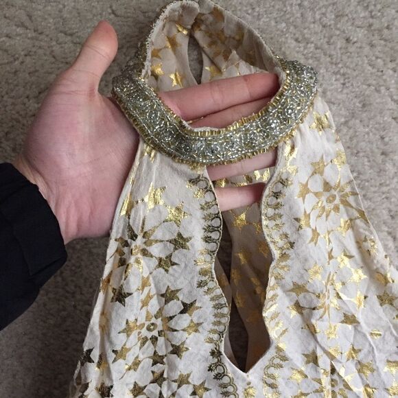 Kimchi Blue Gold Corellia Beaded Neck Mini Dress - Picture 9 of 13